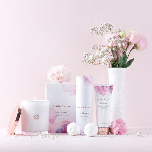 Gift Set Candle, Hand Cream, Bath Bomb Bundle
