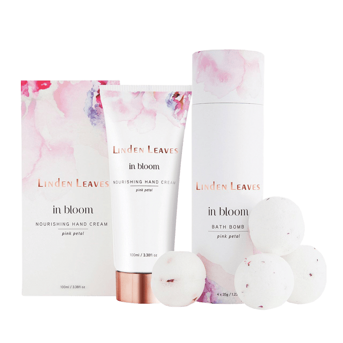 Gift Set Pink Petal Hand Cream And Bath Bombs